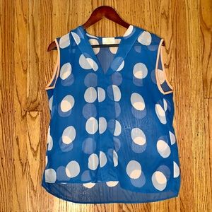 Sheer blue dot blouse (size Medium)